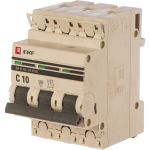 Автоматический трехполюсный выключатель EKF 10А С ВА47-63 4.5кА PROxima mcb4763-3-10C-pro (артикул 15913202) – фото 1