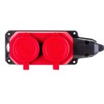 2-местная колодка AY-KA открытой установки каучук с заземлением 16A IP44 красная 5520001 (артикул 21843016) – фото 1