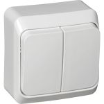 Двухклавишный выключатель Schneider Electric ОП Этюд 10А IP20 белый BA10-002B (артикул 15873909) – фото 1