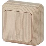 Переключатель Intro Quadro 2-103-11 10А-250В, IP20, открытая установка, сосна, Б0053755 (артикул 20771829) – фото 1
