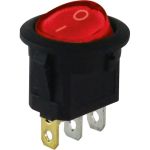 Клавишный круглый переключатель TDM MIRS-101-3-R красный, с подсветкой, 2 положения 1з SQ0703-0041 (артикул 23290389) – фото 1