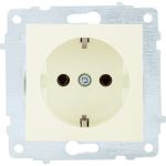 Механизм розетки OVIVO с заземлением, крем, 600-000302-217 (артикул 23841483) – фото 1