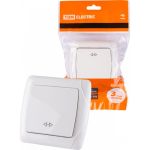 1-клавишный перекрестный выключатель TDM 10А белый Онега SQ1805-0062 (артикул 20828007) – фото 1
