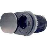 Выдвижной встраиваемый розеточный блок GTV на 1 EURO розетки и 1 USB AE-BPW1S1UCH-51 (артикул 18615667) – фото 1