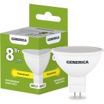 Светодиодная лампа GENERICA MR16 софит 8Вт 230В 3000К GU5.3 LL-MR16-08-230-30-GU5-G (артикул 25128243) – фото 1