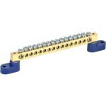 Нулевая N шина на двух угловых синих изоляторах REXANT 8х12 мм 16 групп 11-2337 (артикул 22173531) – фото 1