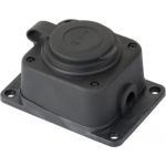 Одноместная каучуковая розетка с защитной крышкой EKF, 230В 2P+PE 16A IP44 PRO RPS-014-16-230-44-r (артикул 16369787) – фото 1