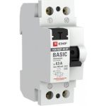 Устройство защитного отключения EKF УЗО ВДТ-40 2P 63А/100мА электронное Basic SQelcb-2-63-100e-sim (артикул 16141339) – фото 1