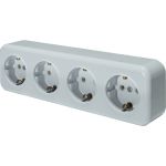 4-местная розетка SVET RA 16-445-Белый открытой установки с заземлением EV0311-0021 (артикул 20213854) – фото 1