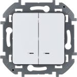 Двухклавишный выключатель Legrand с подсветкой - INSPIRIA - 10 AX - 250 В - белый 673630 (артикул 20953707) – фото 1