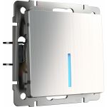 Одноклавишный выключатель WERKEL W1110102 с подсветкой глянцевый никель a051080 (артикул 23164335) – фото 1