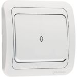 1-клавишный проходной выключатель Makel СП Mimoza 10А, IP20, белый/белый 12005 (артикул 16414760) – фото 1