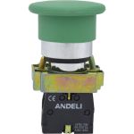 Кнопка ANDELI XB2-BC31 Грибок, без подсветки, зеленый, 1НО ADL10-062 (артикул 17377704) – фото 1