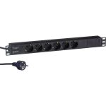 Блок розеток ExeGate ServerPro PDU-19H602 Al-6S-EU2CU, 19, 1U, алюминий, 6Schuko, евровилка, 2м 280827 (артикул 17618082) – фото 1