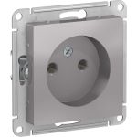 Механизм розетки Schneider Electric 1-м СП ATLAS DESIGN без заземления 16А алюминий ATN000341 (артикул 15873718) – фото 1