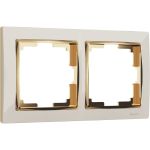 Рамка на 2 поста WERKEL W0021932 Snabb слоновая кость/золото a051651 (артикул 22952241) – фото 1