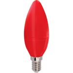 Светодиодная лампа Ecola candle LED color 6,0W 220V E14 Red свеча Красная матовая колба 103x37 C4TR60ELY (артикул 22442157) – фото 1