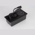 Выдвижной блок розеток SETE выдвижная розетка с 1 EURO розеткой, 2 USB, беспроводная зарядка, черная, SBT-1UCW-20 (артикул 23273703) – фото 1