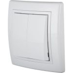 Двухклавишный выключатель Aling-conel PRESTIGE 10AX 250В, белый 606.00 113048 (артикул 20018146) – фото 1