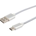 Кабель USB Type-C - USB REXANT 2,4A серебристая нейлоновая оплетка 1 м 18-1884 (артикул 21956014) – фото 1