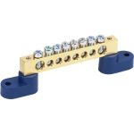 Нулевая N шина на двух угловых синих изоляторах REXANT 8х12 мм 8 групп 11-2333 (артикул 22173549) – фото 1