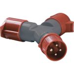 Двухлучевой адаптер IEK TS1012-214, 3Р+РЕ, 16А, 380В, IP44 PAS22-016-4 (артикул 16302526) – фото 1