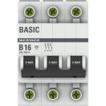Автоматический выключатель EKF 3P 16А 4,5кА ВА 47-29 Basic SQ mcb4729-3-16-B (артикул 16126488) – фото 1