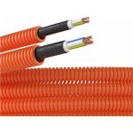 Гибкая гофрированная труба с кабелем DKC ПНД, д16мм, цвет оранжевый, 3х2,5 50м 7S91650 (артикул 16403975) – фото 1