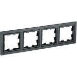4-местная рамка IEK Brite ру-4-брч черный BR-M42-K02 (артикул 24591591) – фото 1