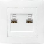 2-местная компьютерная розетка EKF Валенсия, RJ-45 белая PROxima EWK02-035-10 (артикул 16373719) – фото 1