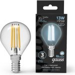 Лампа Gauss Filament Шар 13W 1150lm 4100К Е14 LED 105801213 (артикул 23563425) – фото 1