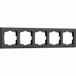 Рамка на 5 постов WERKEL W0051808 Stark черный a050926 (артикул 23164287) – фото 1