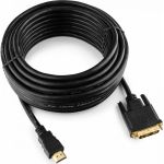 Кабель Cablexpert HDMI-DVI 19M/19M 10м singlelink черный, позолоченные разъемы, экран CC-HDMI-DVI-10MC (артикул 19561458) – фото 1