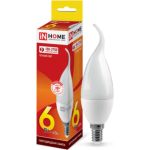 Светодиодная лампа IN HOME LED-СВЕЧА НА ВЕТРУ-VC 6Вт, 230В, Е14, 3000К, 540Лм 4690612030371 (артикул 16403865) – фото 1