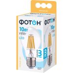 Светодиодная филаментная лампа ФОТОН LED FL A60 10W E27 3000K 24071 (артикул 23395647) – фото 1