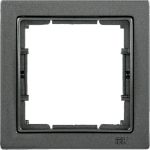 1-местная рамка IEK РУ-1-БА BOLERO Q1 квадратная, антрацит EMB12-K95-Q1 (артикул 21350434) – фото 1