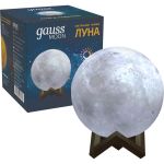 Настольный светильник Gauss NN001 3D Луна 1W 5V Li-ion 450mA D10см белый LED 1/6/24 (артикул 21736756) – фото 1