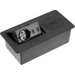 Выдвижной блок розеток GTV выдвижная розетка на 1 EURO розетку и 2 USB-A+C, беспроводная зарядка, черный, AE-PB1SAVAP-20 (артикул 23273727) – фото 1