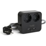 Сетевой фильтр TopOn TOP-PWS2 на 2 розетки с 2 USB-A и USB-C, 4000W, 1.5 м Черный TOP-PWS2B (артикул 23102481) – фото 1