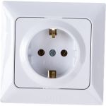 Розетка NE-AD с/з, керамика, 16А, 250В, Aras, Белый, 1/12/120, 93-110-08-P (артикул 20251732) – фото 1