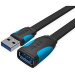 Кабель-удлинитель Vention USB 3.0 AM/AF - 1м плоский VAS-A13-B100 (артикул 16442716) – фото 1