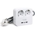 Сетевой фильтр TopOn на 2 розетки с 2 USB-A и USB-C, 4000W, 1.5 м Белый TOP-PWS2 (артикул 23111061) – фото 1