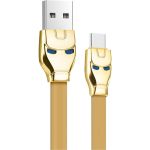 Кабель USB 2.0 Hoco в форме стального человека с подсветкой U14 AM/Type-C золотой, 1.2м, 6957531049487 (артикул 22062130) – фото 1