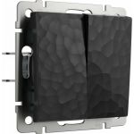 Двухклавишный выключатель WERKEL hammer черный W1220008 a052059 (артикул 16602872) – фото 1