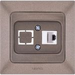 Компьютерная розетка NE-AD + гнездо с заглушкой, CAT6, Aras, Мокка, 93-125-23-D1 (артикул 20254504) – фото 1