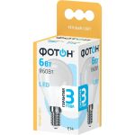 Светодиодная лампа ФОТОН LED P45 6W E14 3000K 22815 (артикул 15941057) – фото 1