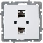 Компьютерная розетка Nilson 2-местн. СУ RJ45 CAT6 , TOURAN-ALEGRA-THOR, белый 24110446 (артикул 16352160) – фото 1