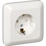 1-местная розетка Schneider Electric открытой проводки Прима 16А IP20 250В с заземлением белая RA16-003-1-BI (артикул 18144715) – фото 1