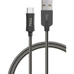 Дата-кабель TFN USB-TypeC 1м сталь -CFZUSBCUSB1MST (артикул 16379258) – фото 1