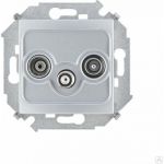 Розетка R-TV-SAT Simon одиночная, винтовой зажим, алюминий 1591466-033 (артикул 16102891) – фото 1